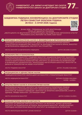 ЗАЕДНИЧКА ГОДИШНА КОНФЕРЕНЦИЈА НА ДОКТОРСКИ СТУДИИ